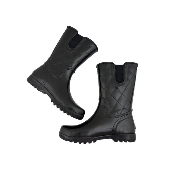 Sperry Top Sider Waterproof Rubber Boots‎ Black Womens Size 8 Quilted Nellie - Picture 2 of 8